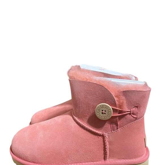 UGG Classic Mini Bailey Button II Pink Winter Boot sz 9 NIB - Picture 10 of 12